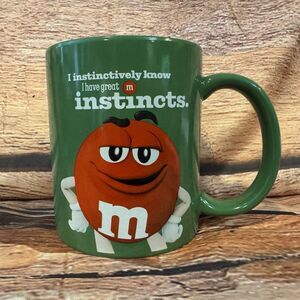 M&M's Green Mug Red Character "I have great instincts" Coffee Cup Collectible